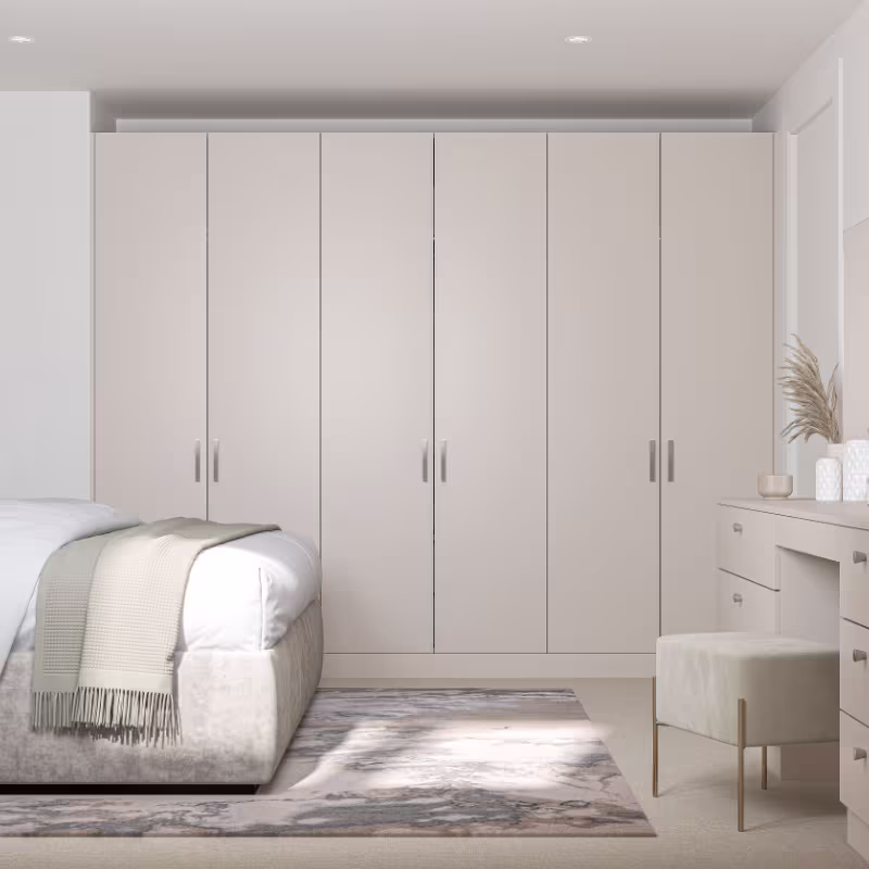 Porter wardrobe doors in cashmere